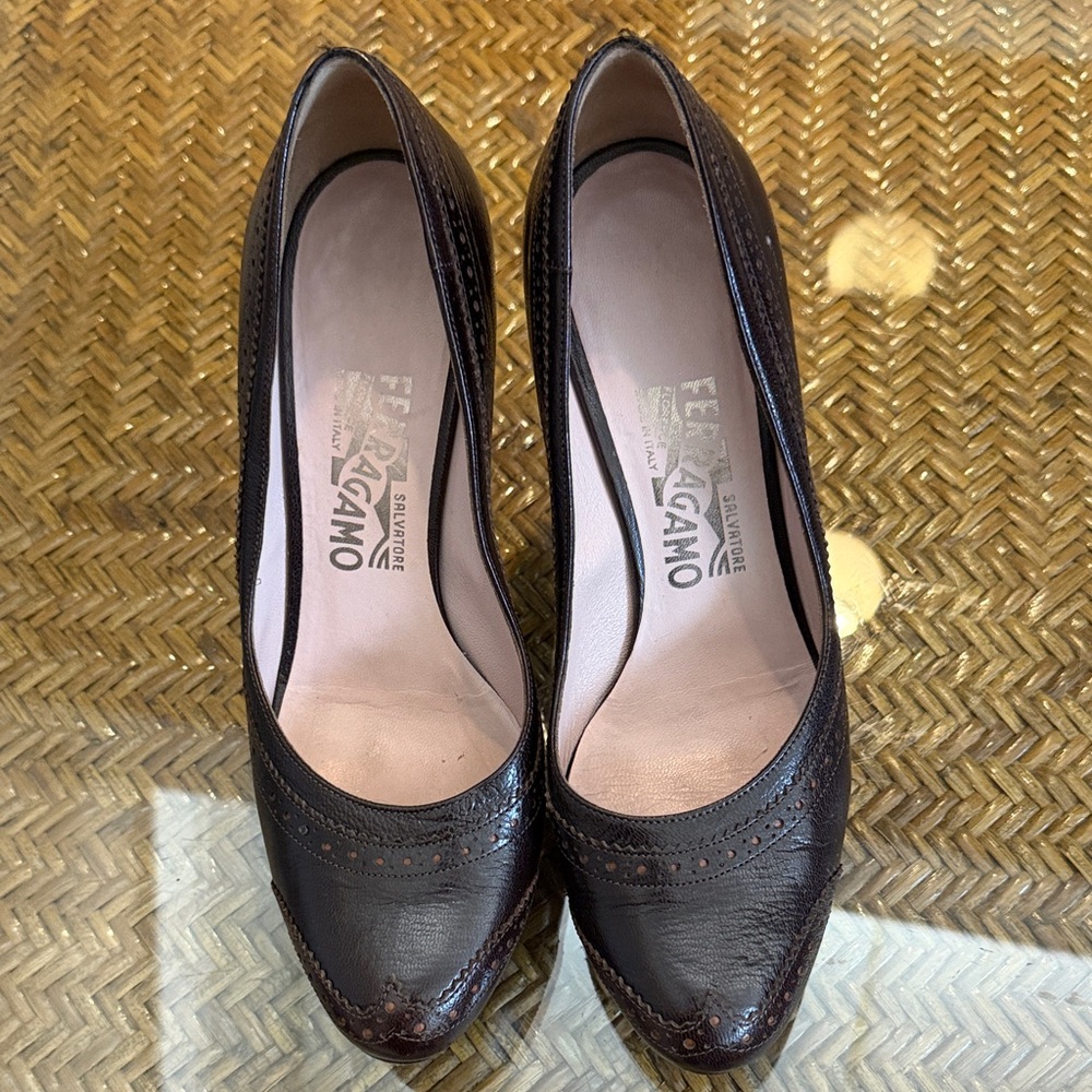 Salvatore Ferragamo Women's Brown Leather Heels
